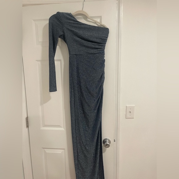 Shimmer Maxi Dress in Teal Blue - Picture 4 of 5